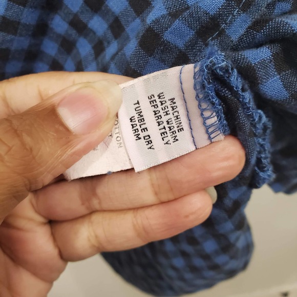 Cutloose Blue Plaid Mix Media Long Sleeve Knit Tunic Top Size S - Picture 9 of 12